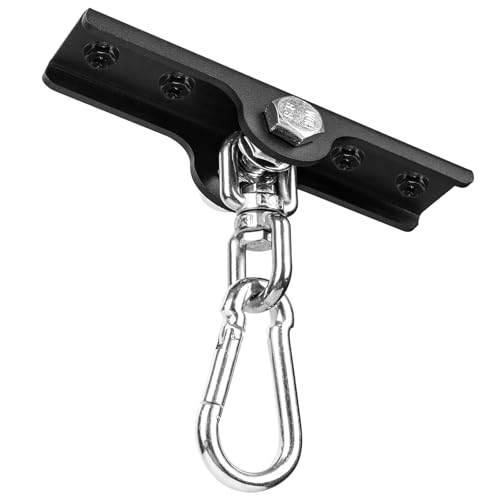 1 pack Heavy Duty Punching Bag Hanger, 360° Rotation Wall Ceiling Mount Bracket, Black Steel Boxing Bag Hook for Training