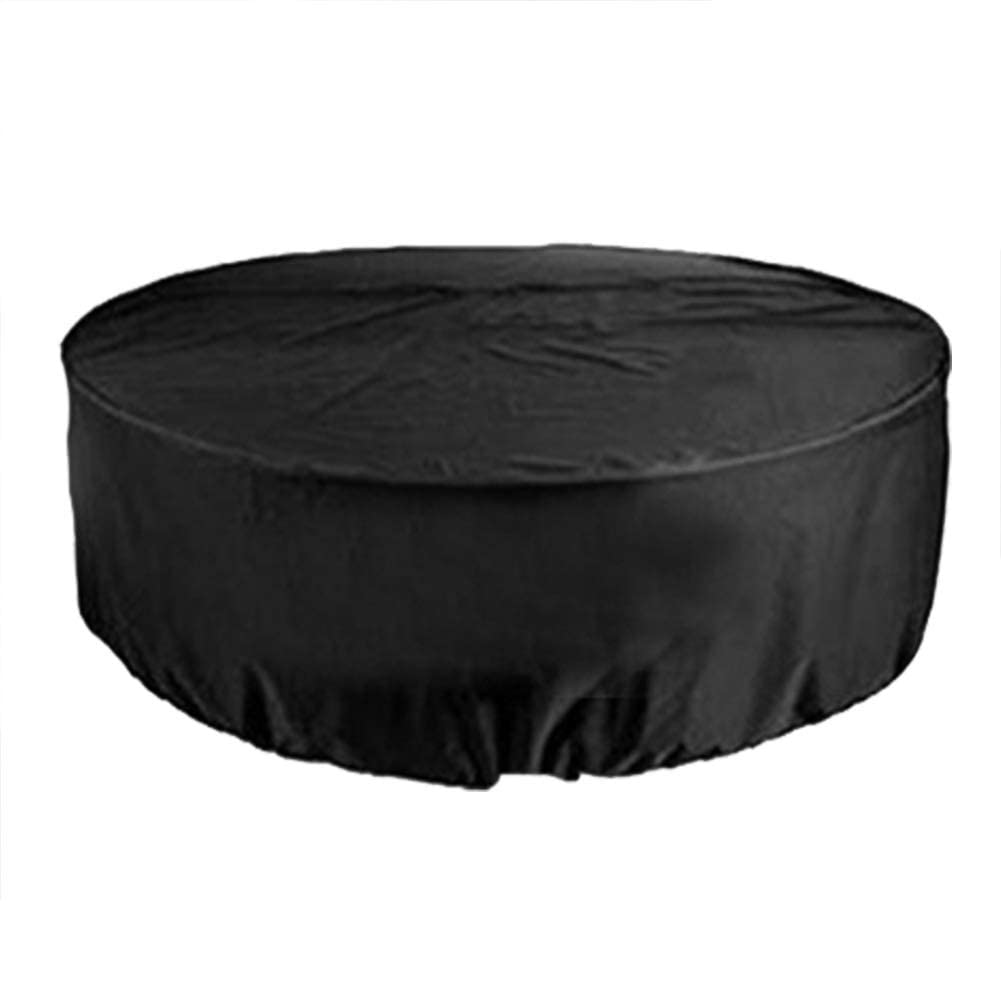 Large Round Garden Furniture Cover, Patio Table Cover 420D Heavy Duty Oxford Fabric Waterproof Circular Outdoor Table Covers with Adjustable Buckles, 200x94cm