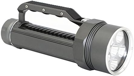 KC Fire 6000 Lumen XM-L2 Professional Diving Flashlight, Bright LED Professional Scuba Diving Waterproof Lights Torch for Outdoor Under Water Sports