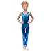 Stretch is Comfort Kid's Metallic Tank Barbie Unitard (XLC (12-14), Turquoise)