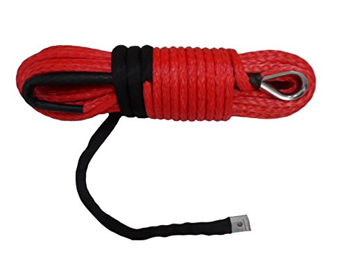 Red Color 3/8"*94ft Synthetic Winch Rope Cable for Off-Road Car ATV UTV SUV Truck Trailers Parts
