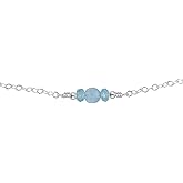 Luna Tide Aquamarine Dainty Choker in Sterling Silver