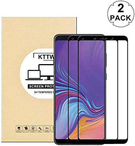 KTTWO Samsung Galaxy A9 2018 Screen Protector Glass, (2PACK) Full Screen Coverage Anti-Scratch Bubble-Free Tempered Glass Screen Protector Full Glue Samsung Galaxy A9 2018/A9s, (Black)