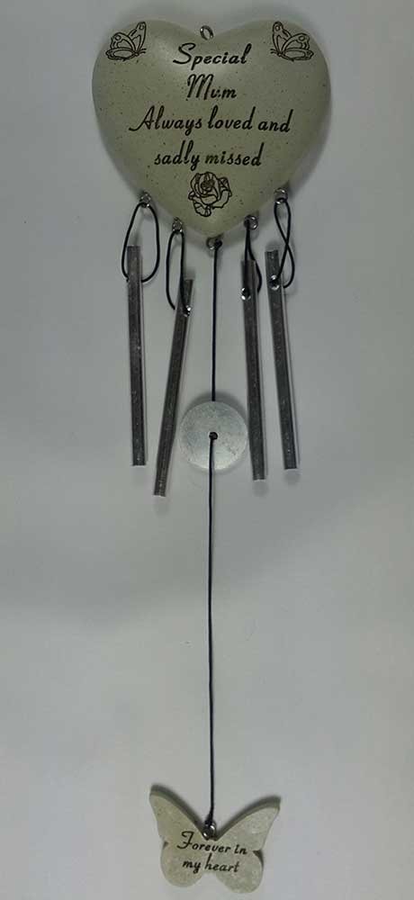 Special Mum Heart Shape Memorial Windchime