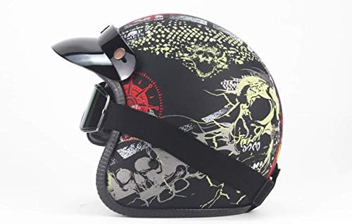 Motocycle Helmets Men And Women Helmet Mountain Bike Helmet Harley Helmet Skull Four Seasons,M [Energy Class A]