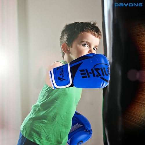 DAYONG Kids Boxing Gloves, PU Boxing Training Gloves, 3-9 Years Boys and Girls Punching Gloves for Kickboxing Sanda Training