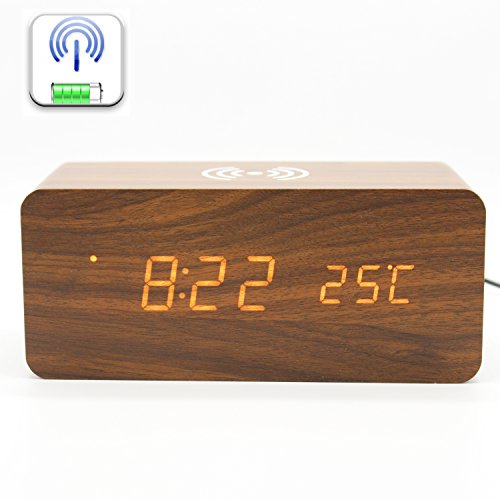 Clocks to mobile phone wireless charging station electronic led w…