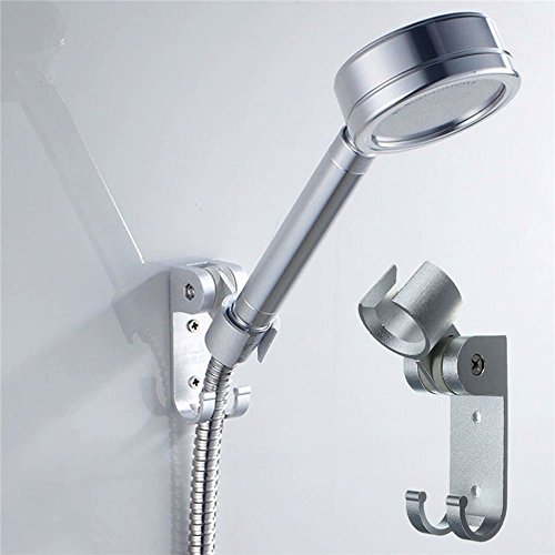 Efanr Solid Aluminum Wall Mounted Hand Showerhead Holder Rotatable Adjustable Sprinkler Shower Head Hose Stand Bracket Base Clip Bathroom Accessories (A)