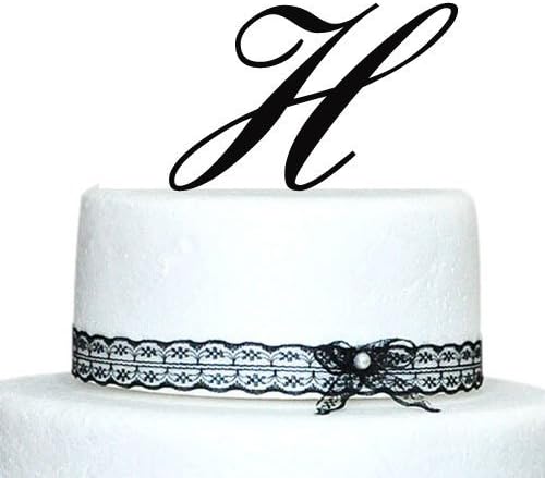 Buythrow Letter Monogram Cake Toppers for Wedding Decoration Cake Toppers for Kids Birthday,cake Topper Letters Black