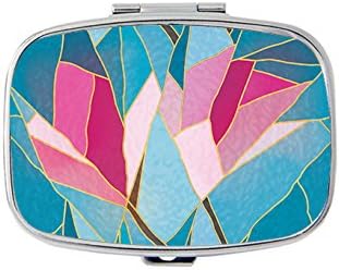 Colorful Glass Rose Rectangular Pill Box/Pill case-• 2 Compartments for Keeping Pills Separate Pill Box/Pill case