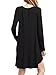 POSESHE Women's Long Sleeve Pockets Casual Swing Plain T-shirt Dress Black XL