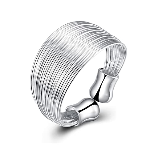 Handmade Hammered Wide Silver Ring 925 Sterling