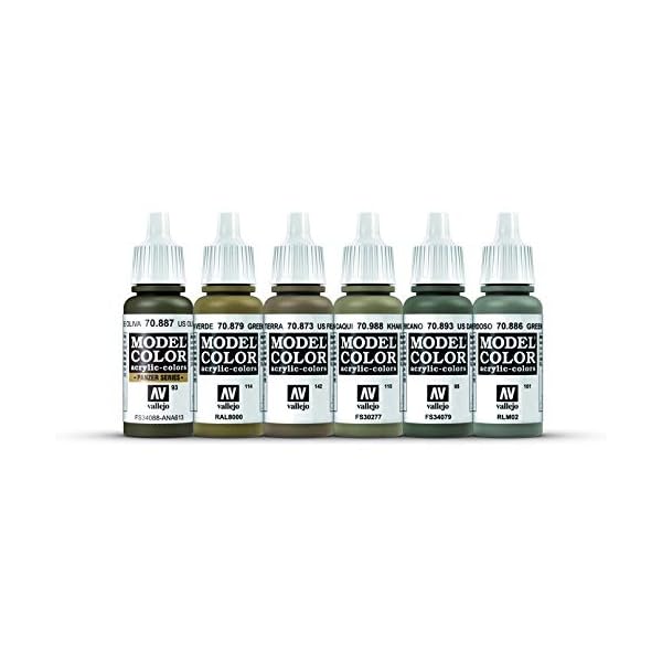 Vallejo Farb-Set, US-Amerikanische Panzerung und Infanterie, WWII, 17 ml (6er Pack), bunt – Bild 3