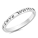 True Love Waits Heart Script Ring .925 Sterling Silver Promise Band Size 6