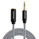 CableCreation 6-Feet 3.5mm Audio Extension Cable, Male to Female with Premium Metal, Compatible Smartphones, Tablets and MP3 Player, Black Color