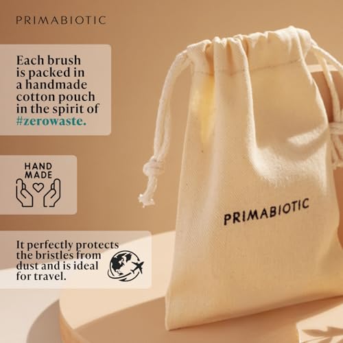 Primabiotic Body Massage Brush in Beech Wood and Agave Fibres | Ecological Product with Case | Ideal for Dry Brushing and Cellulite