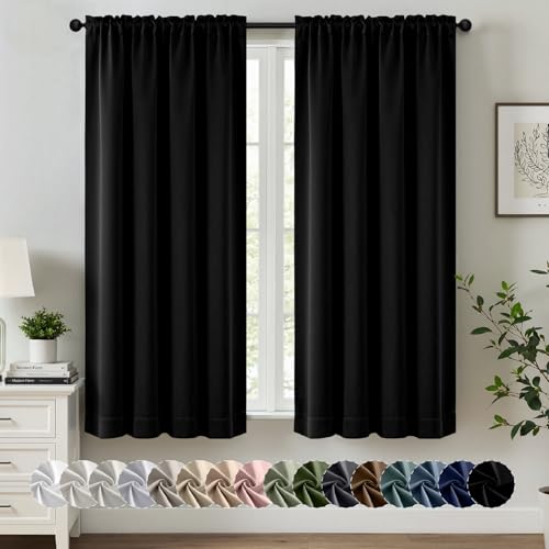 MIULEE Black Blackout Curtains
