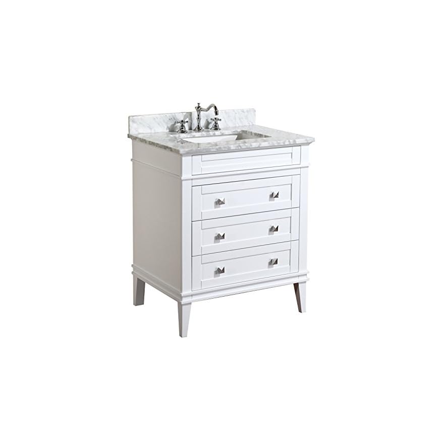 Kitchen Bath Collection KBCL30WTCARR Eleanor Bathroom Vanity with