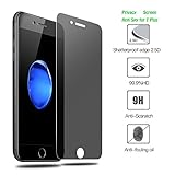 iPhone 7 Plus Privacy Screen protector,VZZNN Anti Spy Anti-Glare Ballistic Tempered Glass HD 2.5D Curve Edge Full Screen Protector 9H Hardness