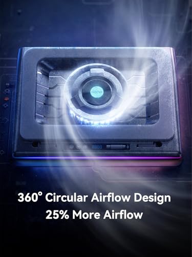 llano V12 Ultra Laptop Cooler with Intelligent Software Control, RGB Fan Support for Gaming Laptop, 5.5 Inch Turbo Fan, 3*USB 3.0, for 15.6 to 19 inch Laptop
