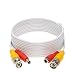 10FT White Premade BNC Video Power Cable/Wire for Security Camera, CCTV, DVR, Surveillance System, Plug & Play (White, 10) primary