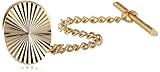 Status Men's Tie Tac Oval with Radiating Lines From Center, Gold, One Size