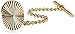 Status Men's Tie Tac Oval with Radiating Lines From Center, Gold, One Size