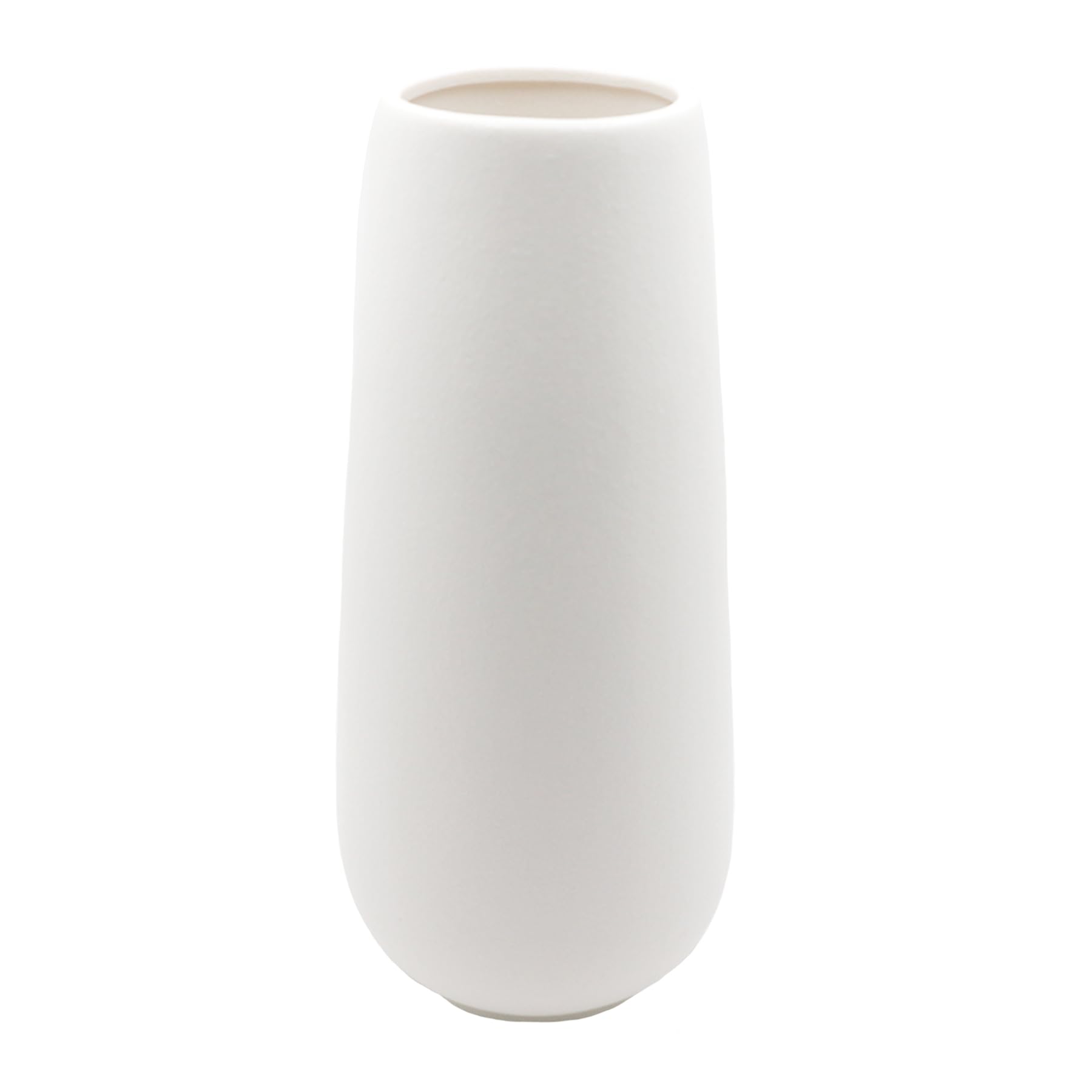 Tall 11 Inch White Ceramic Vase for Pampas Grass, Modern Flower Vase Frosted Surface, Decorative Vases for Flowers for Home Room Desk Decor