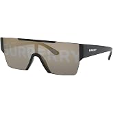 Burberry BE 4291 3001/G Black Plastic Rectangle Sunglasses Gold Mirror Lens