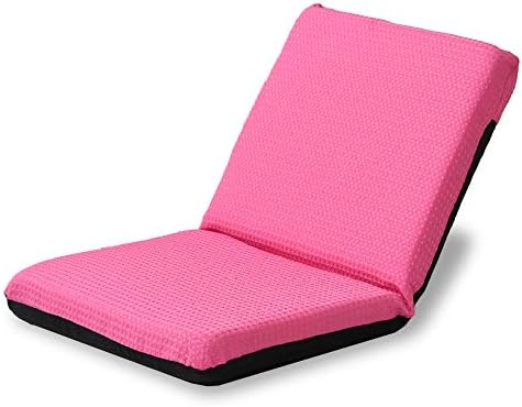 コムファ Min 日本製 ミニマル 座椅子 リクライニング 7段階調整 小さめ コンパクト シンプル フロアチェア 一人暮らし用 一人掛け ピンク
