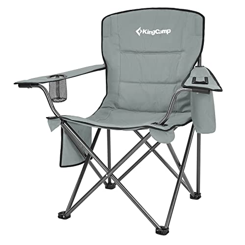 KingCamp Folding Portable Camping Chair Oversized Padded Quad Arm Chair