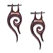 81stgeneration Wood Spiral Handmade Earrings - Wooden Dangle Earrings With Stick Posts - Tribal Brown Earrings for Women and Men - Boho Statement Earrings - Beach Jewelry