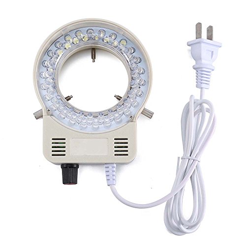 Holulo Microscope Adjustable 52 LED Ring Light Illuminator for Stereo Microscope & Camer (White)