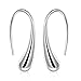 ARMRA Fashion Classic Silver Thread Drop Earrings Teardrop Back Earrings (1 Pair)