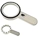 Tojwi 20x Handheld Magnifier Reading Magnifying Glass - Lens with 12 Leds - Lightweight Durable ABS Frame -Perfect for Reading, Crafts, Needlework, Jewelry, Hobbies
