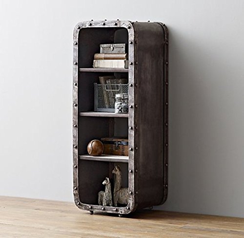 Diwhy DIY Industrial Iron Locker 4-Layer Bookcase Furniture Cabinet