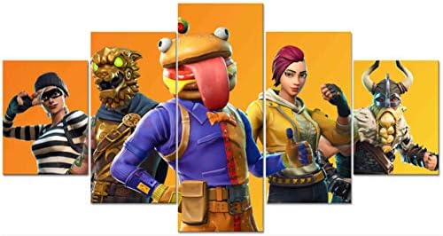 Wallyo Art 5 Piece Video Game Groups Poster and Prints Unframed for Home Canvas Wall Art Decor