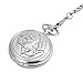 Mifine Anime Pocket Watch, Necklace, Ring Cosplay Prop Accessories (silver) Fullmetal Alchemist Anime