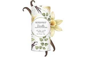 HERB & ROOT Vanilla Talc-Free Dusting Powder with Arrowroot, Oats, Zinc & Magnesium - Soothing Body Powder for Women, Chafing & Deodorizing, Baby Powder Alternative, Foot & Shoe Freshener