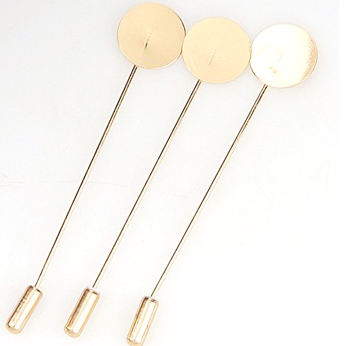 image for NANAMI 40 Pcs Silver Tone Round Tray Lapel Stick Brooch Pin Needle Sui