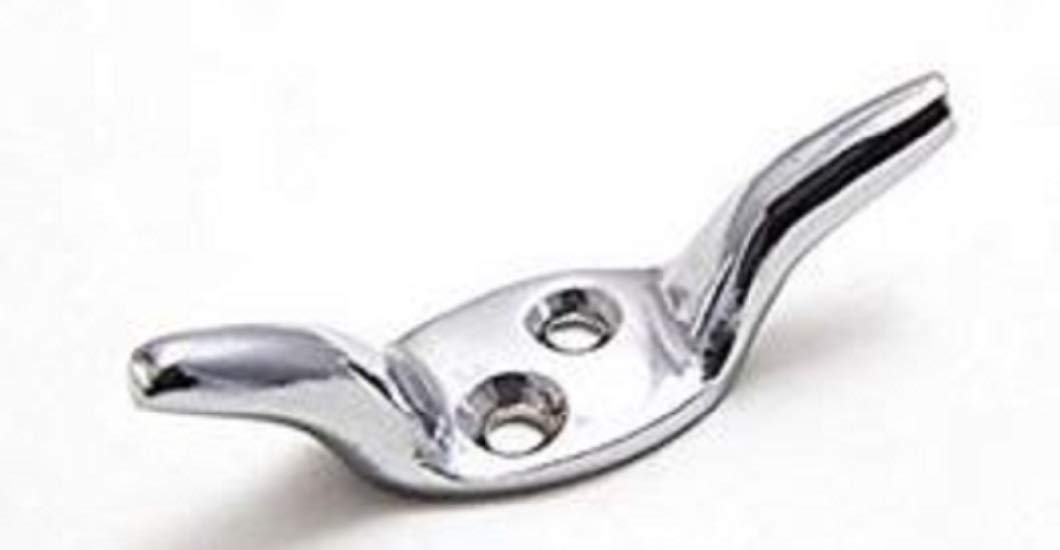 Merriway® BH01584 (2 Pcs) Cleat Hooks, 50mm (2 inch) Polished Chrome - Pack of 2 Pieces