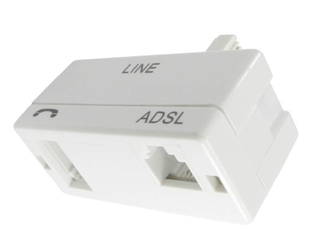 ASNQ ADSL Filter - Microfilter for Phone/Broadband - Plug to RJ11 Connector - Broadband Filter for BT Sky Talktalk - Internet and Telephone Splitter