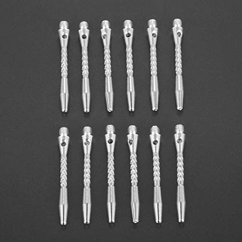 Yetaha 12 Pcs Aluminum Alloy Darts Shafts Outdoor Sports Throwing Fitting Dart Stems Silver - Thumbnail 3