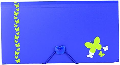 KINARY 13-Pocket Poly Expanding File, 10.23 x 5.39 Inches, Junior Size for Receipts and Checks, Includes Tabs (blue)