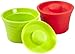 Kinderville Little Bites Silicone Storage Jars, Set of 2, in Red/Green