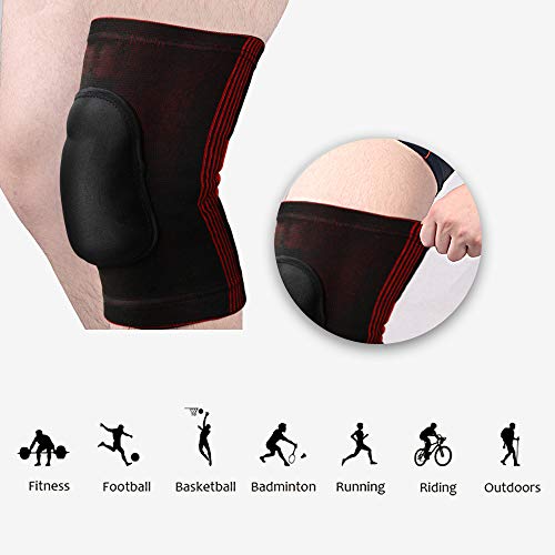 image for Powsure Volleyball Knee Pads, Thick Sponge Anti-Slip Protective Basket