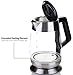 Ovente Electric Hot Water Glass Kettle 1.8 Liter with 5 Heat Settings and LED Lights, 1100 Watts, Fast Heating and Keep Warm Function, Perfect for Coffee, Tea, or Boiling Water, Silver KG660S