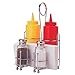 Tablecraft Products Retro Condiment Caddy Set, 1 Pack, Stainless Steel