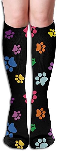 Unisex Long Stocking Dogs Color Paws Sports Long Hose Knee High Socks For Men Womens