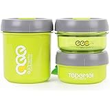 HOMESPON Bento Lunch Boxes Set 3 in 1 Leak Proof Stainless Steel Food Containers Bento Boxes BPA Free Eco-friendly Safe Meal Prep Food Storage Boxes for Adults, Kids, Work,green